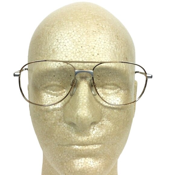 Wilshire Designs 1419 Mens Gold Metal Aviator Eyeglass Frames 55 18 145 - Picture 2 of 9